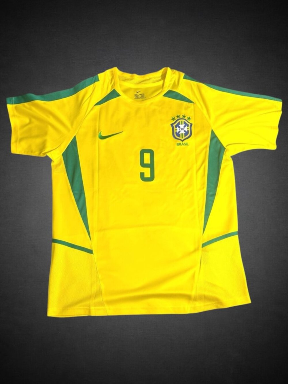 2002 world cup Brazil home kit. Ronaldo R9 soccer football jersey.
Brand new